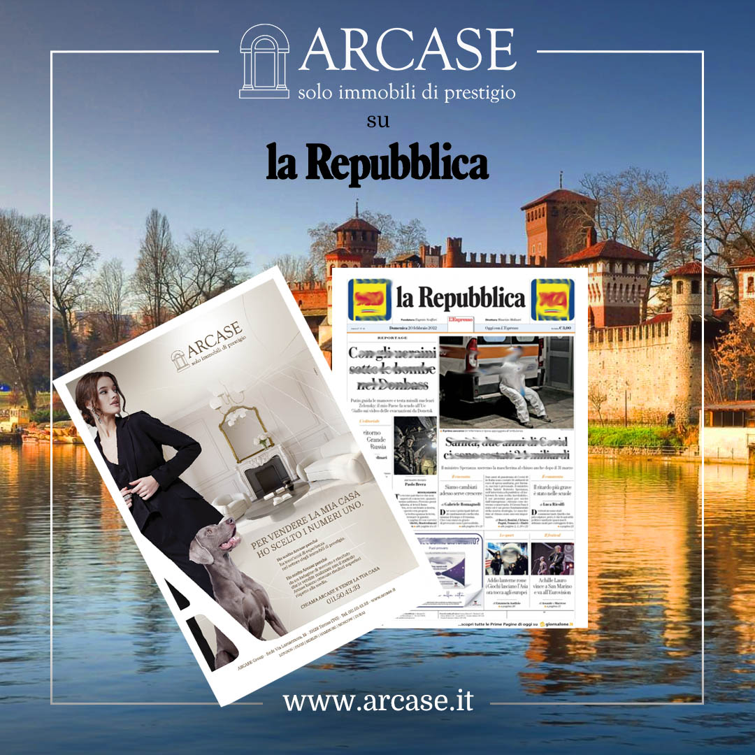 Immagine copertina news per Arcase è su La Repubblica con nuova pagina pubblicitaria!