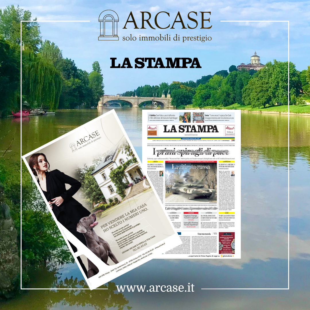 Immagine copertina news per ARCASE su La Stampa di mercoledì 3 marzo 2022 con una pagina intera. 