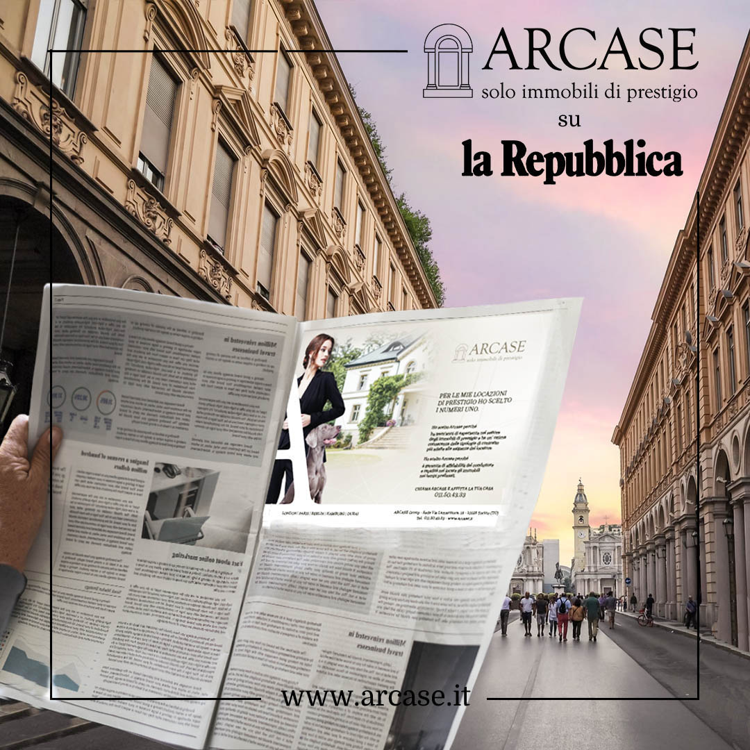 Immagine copertina news per ARCASE su La Repubblica di Domenica 10 Aprile 2022 con una nuova pagina pubblicitaria dedicata alle locazioni. 